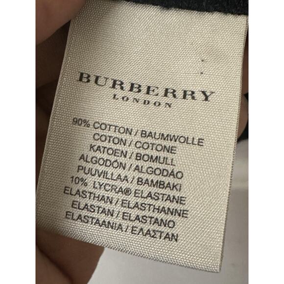 Burberry London Shirt Womens Large Black Puff Sleeve Side Button Check Trim - Picture 7 of 10
